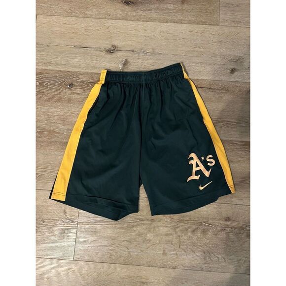 Nike Mens Oakland A's Green Basketball Shorts Size Medium MLB - Picture 1 of 3